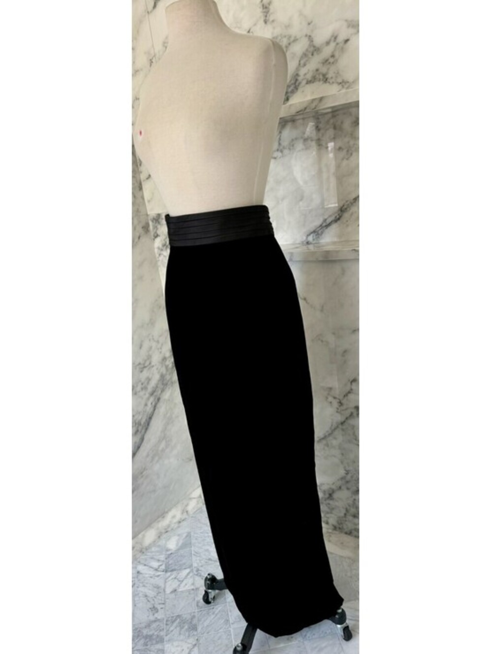 Gianfranco FERRE Velvet Fancy Evening Party Formal Black Maxi Skirt Size 44ITA